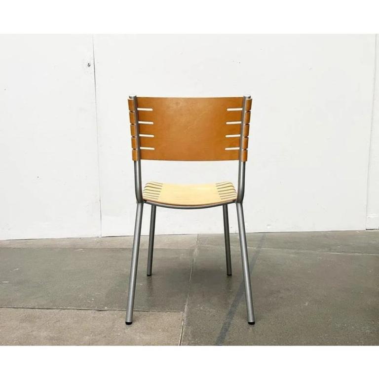 Post-Modern Postmodern Metal and Wood Chair by Ruud Jan Kokke for Harvink, 1990s For Sale