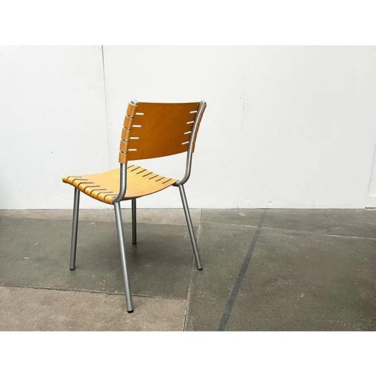 Dutch Postmodern Metal and Wood Chair by Ruud Jan Kokke for Harvink, 1990s For Sale