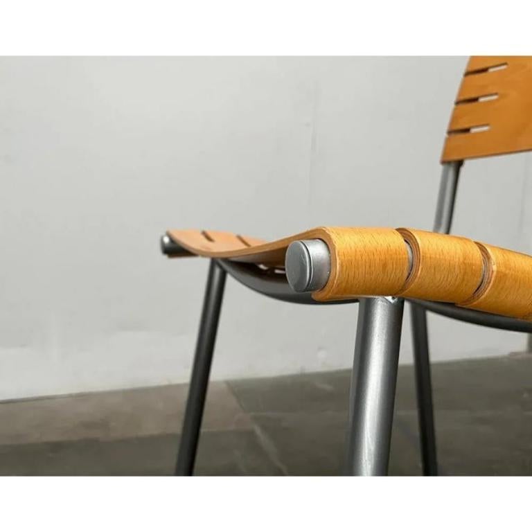 Postmodern Metal and Wood Chair by Ruud Jan Kokke for Harvink, 1990s In Excellent Condition For Sale In Hamburg, DE
