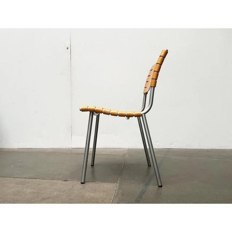 Postmodern Metal and Wood Chair by Ruud Jan Kokke for Harvink, 1990s For Sale 2
