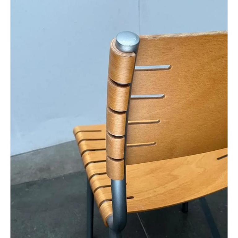 Postmodern Metal and Wood Chair by Ruud Jan Kokke for Harvink, 1990s For Sale 3