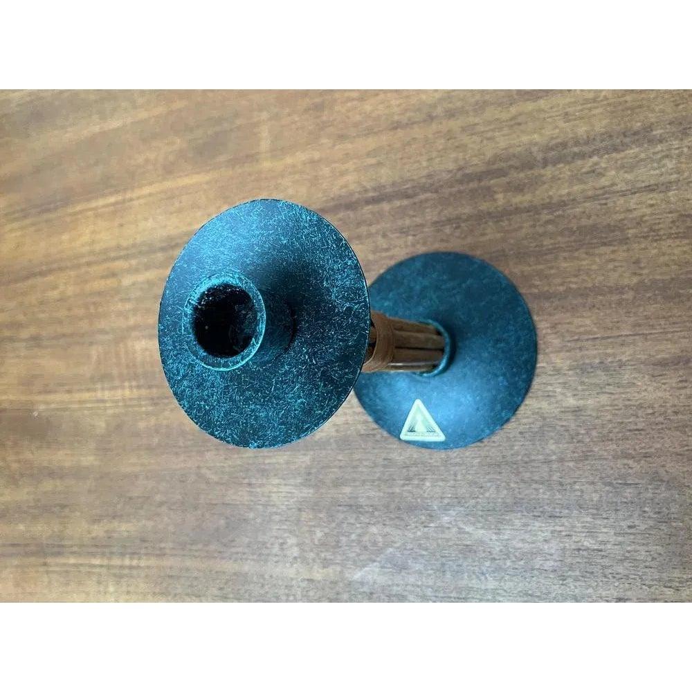 Portavelas posmoderno de metal y bambú de Wagner Design, años 80 siglo XX en venta