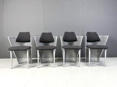 Postmodern metal dining chairs, 1980s