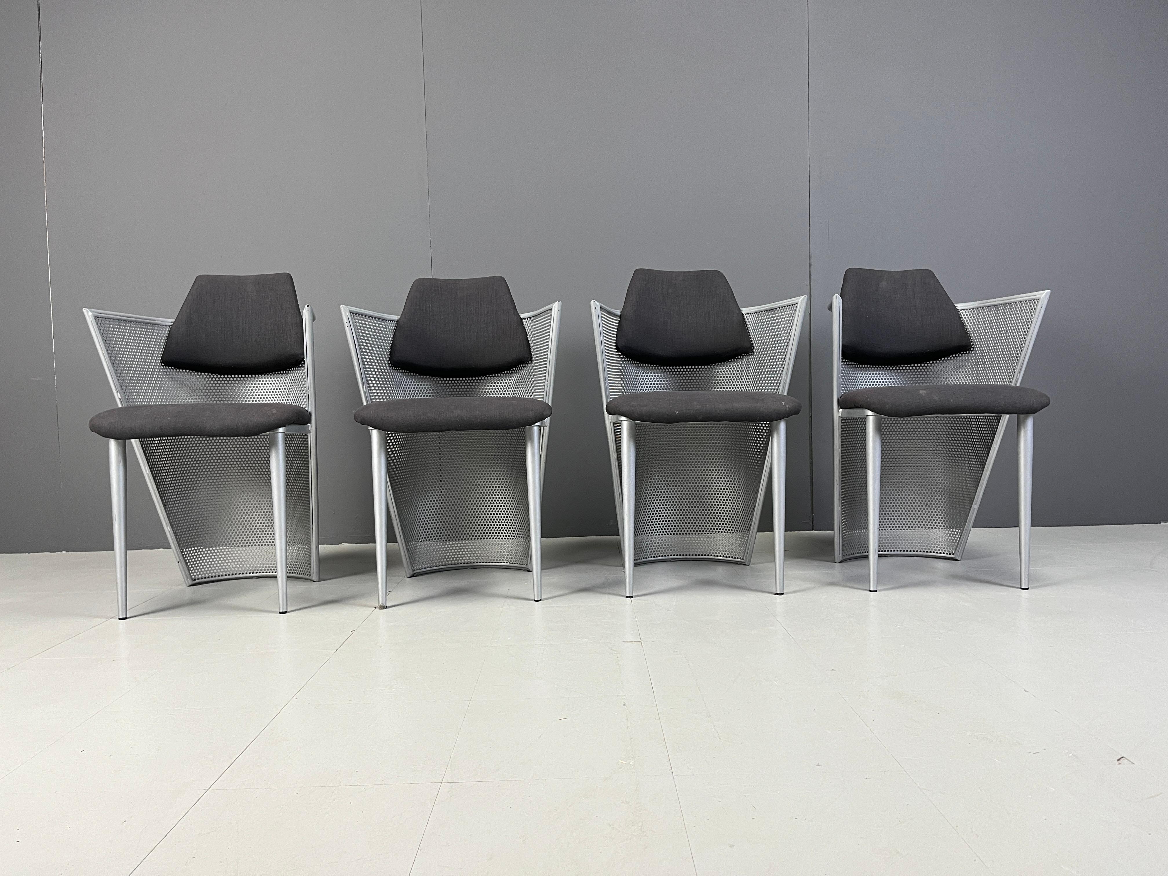Post-Modern Postmodern metal dining chairs, 1980s For Sale