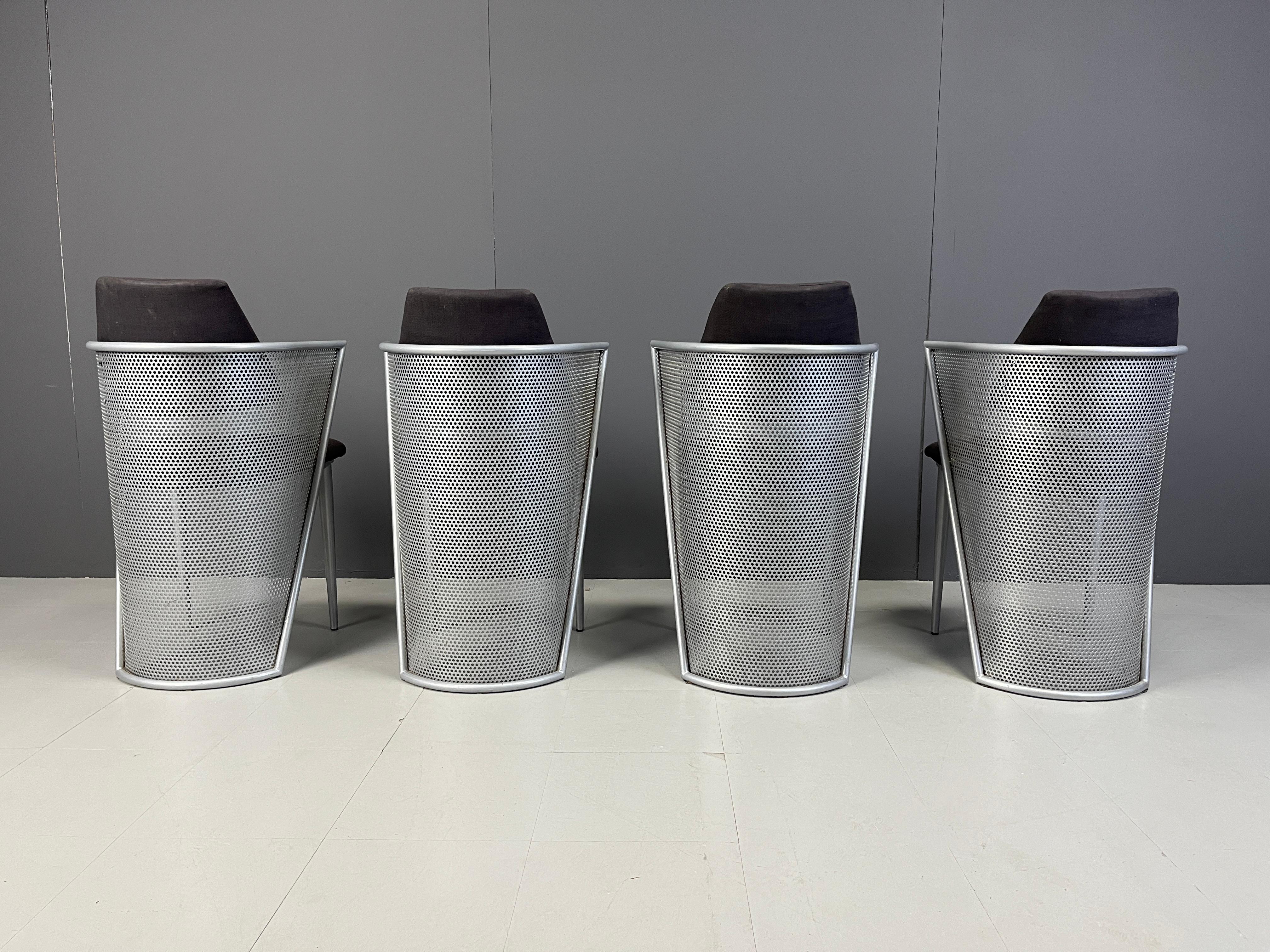 Postmodern metal dining chairs, 1980s For Sale 1