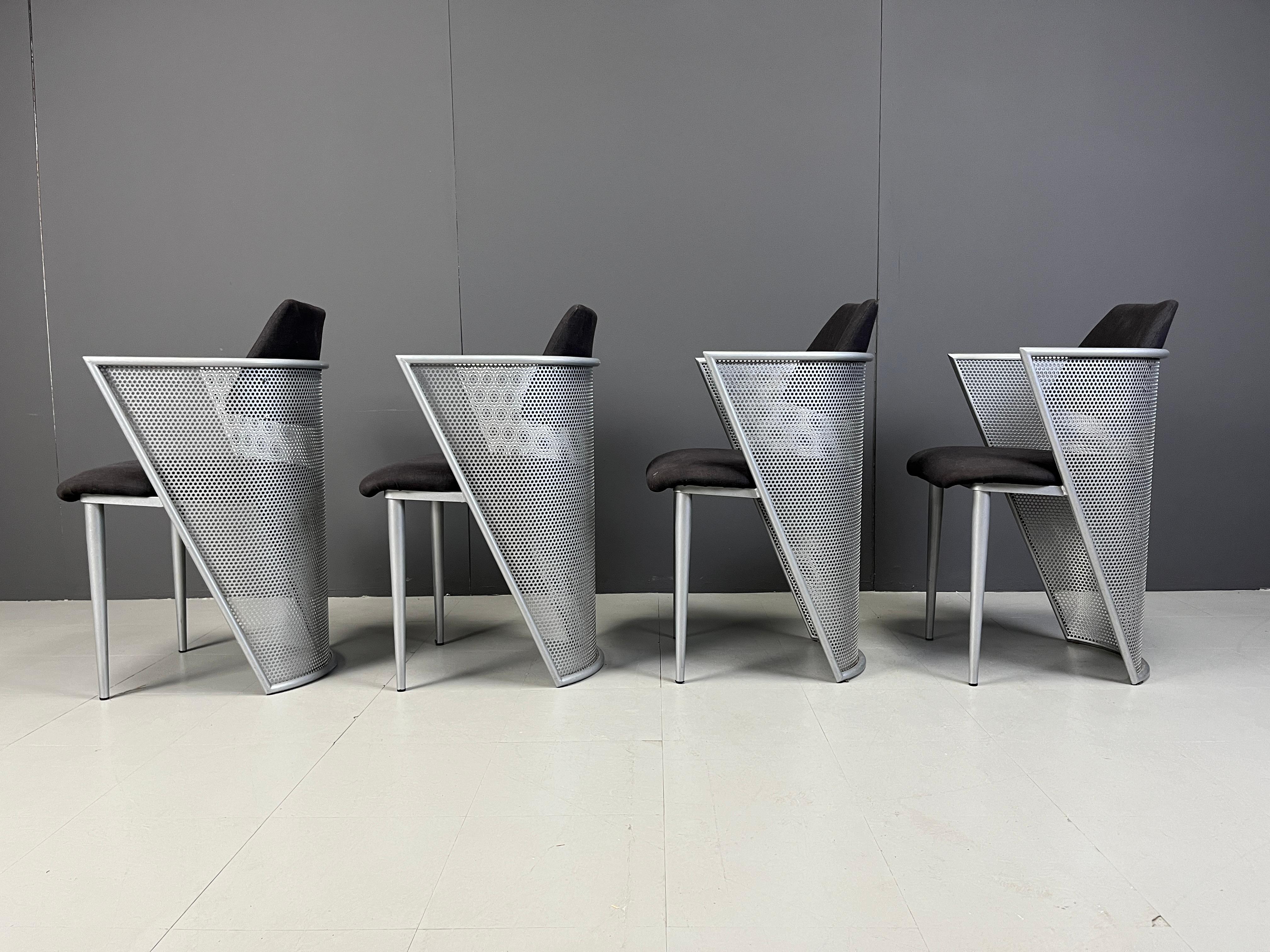 Postmodern metal dining chairs, 1980s For Sale 2
