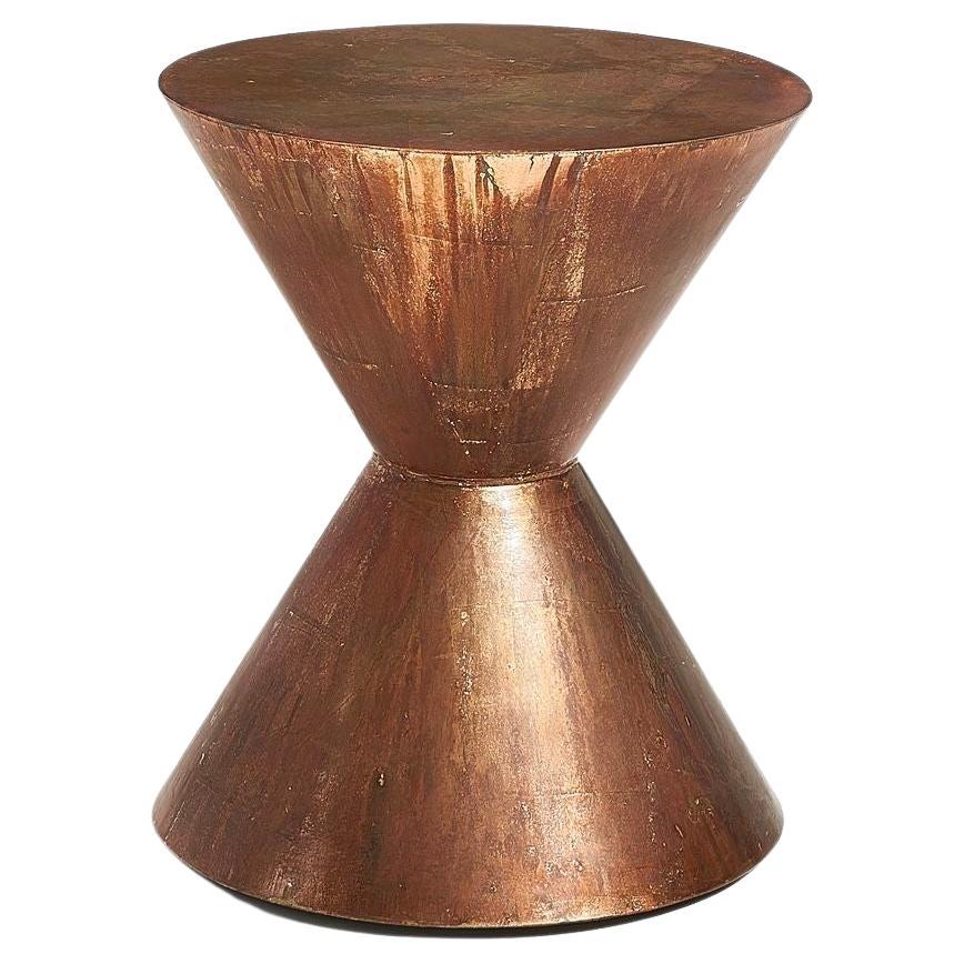 Post Modern Metal Hourglass Side/ End Table Pedestal, 1980 For Sale