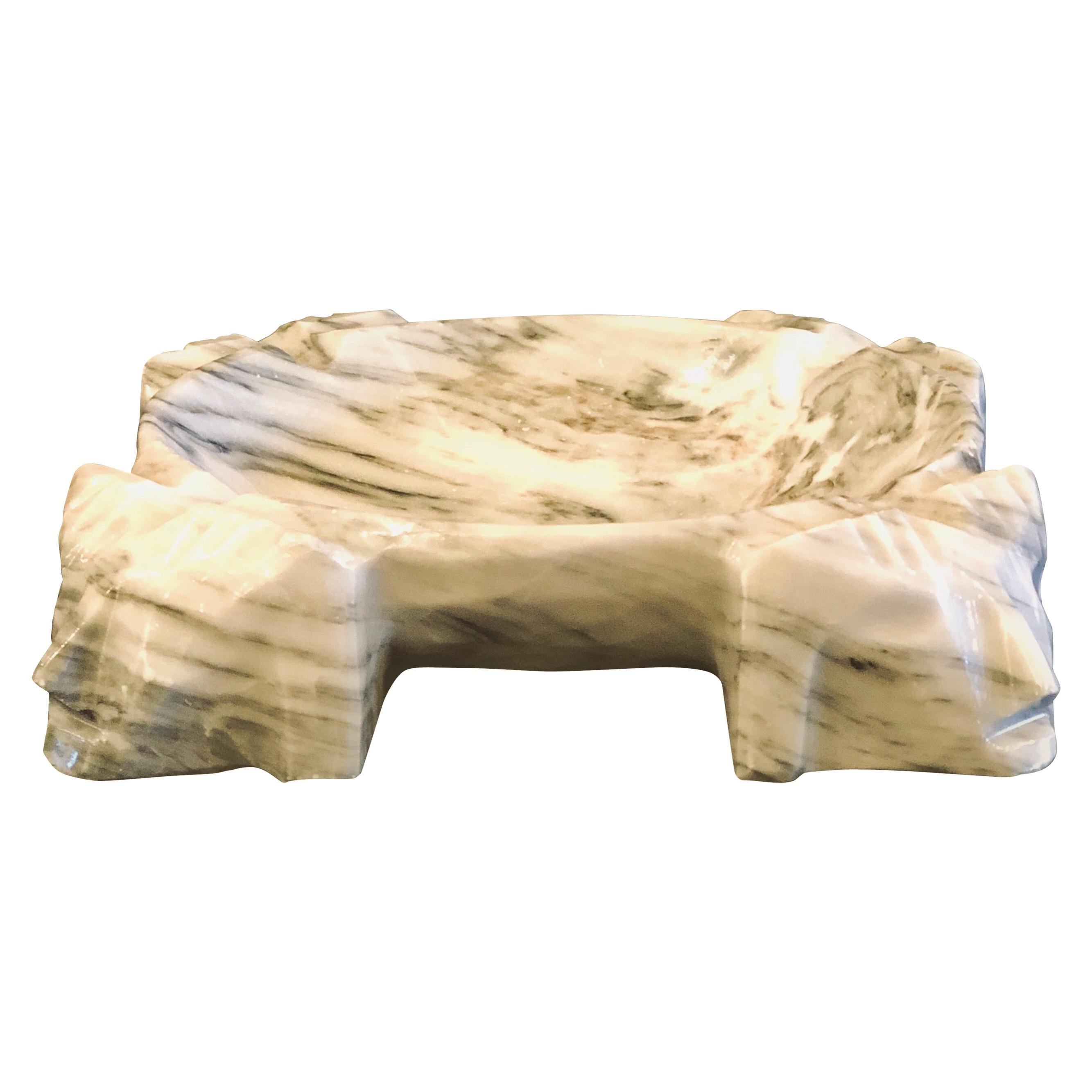 Postmodern Mexican Marble Large Ashtray Centerpiece For Sale