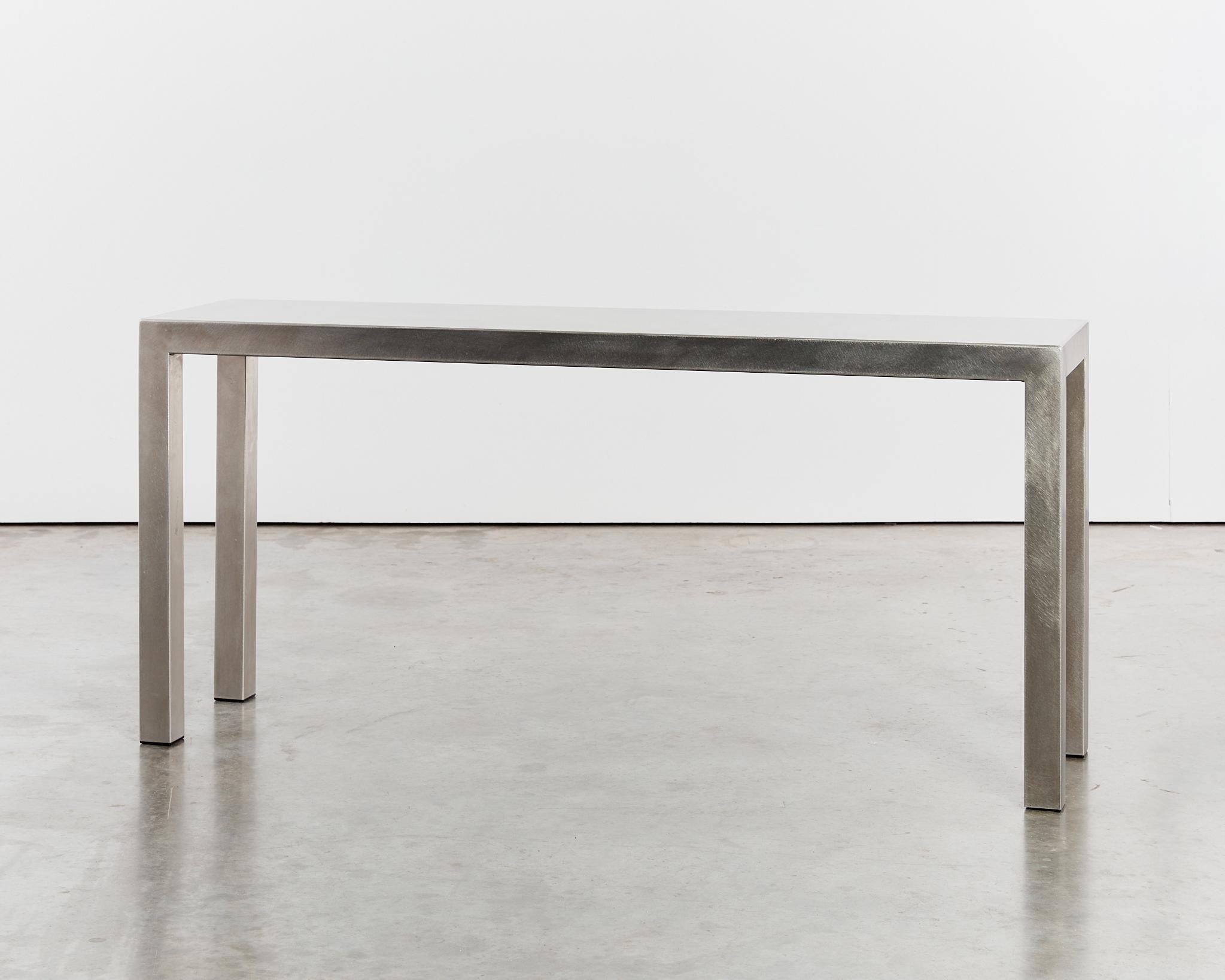 Postmoderne minimalistische Konsole aus Edelstahl der 90er Jahre (Niederländisch)
