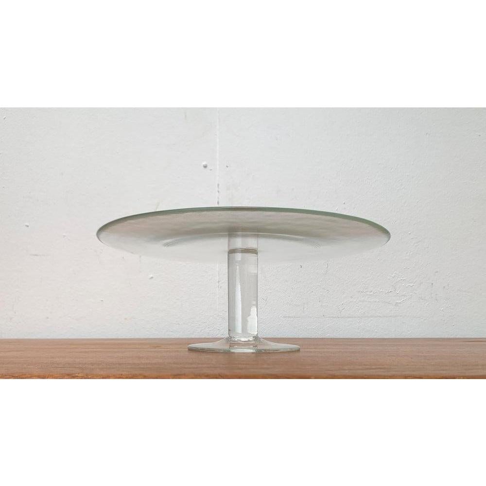 Plato de cristal minimalista postmoderno para tartas, años 80 en venta 4
