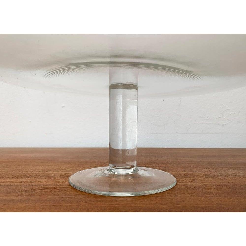 Plato de cristal minimalista postmoderno para tartas, años 80 en venta 5