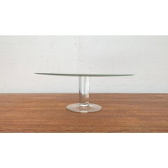 Postmodern Minimalist Glass Cake Plate, 1980s