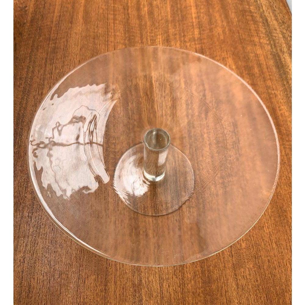 Plato de cristal minimalista postmoderno para tartas, años 80 Posmoderno en venta