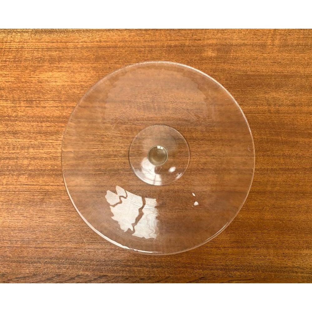 Plato de cristal minimalista postmoderno para tartas, años 80 siglo XX en venta