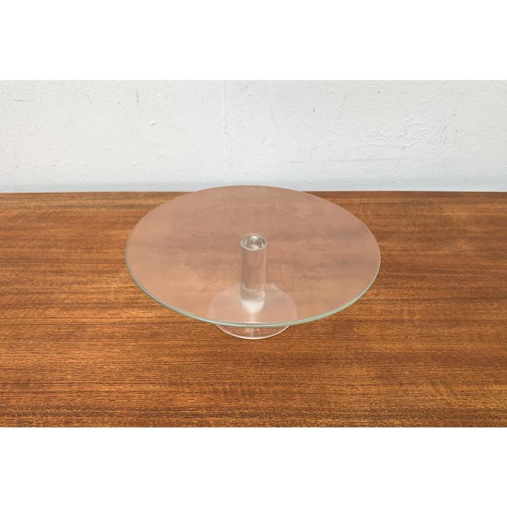 Plato de cristal minimalista postmoderno para tartas, años 80 Vidrio en venta