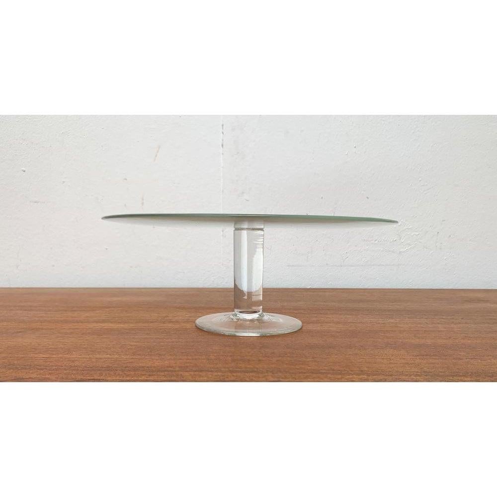 Plato de cristal minimalista postmoderno para tartas, años 80 en venta 3