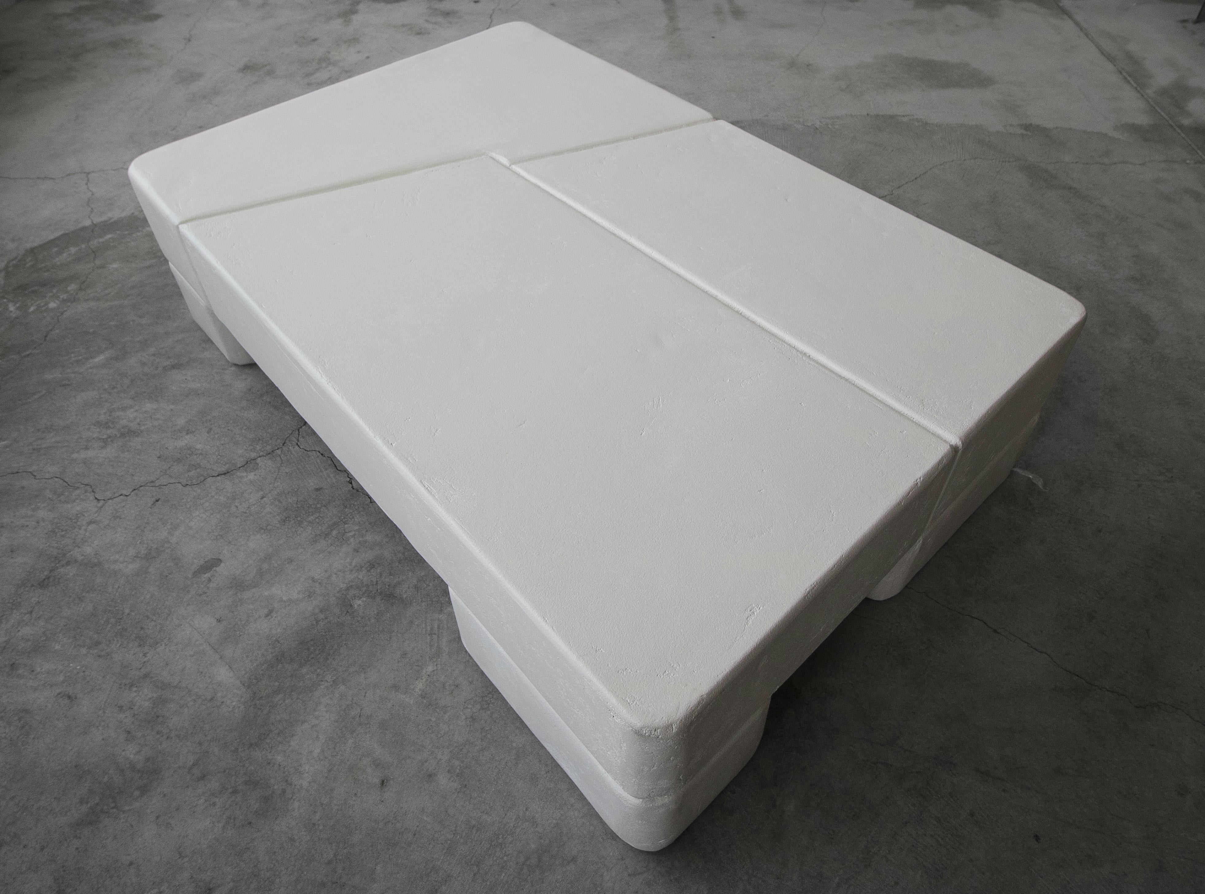 Postmodern Minimalist Plaster Coffee Table In Good Condition In Las Vegas, NV