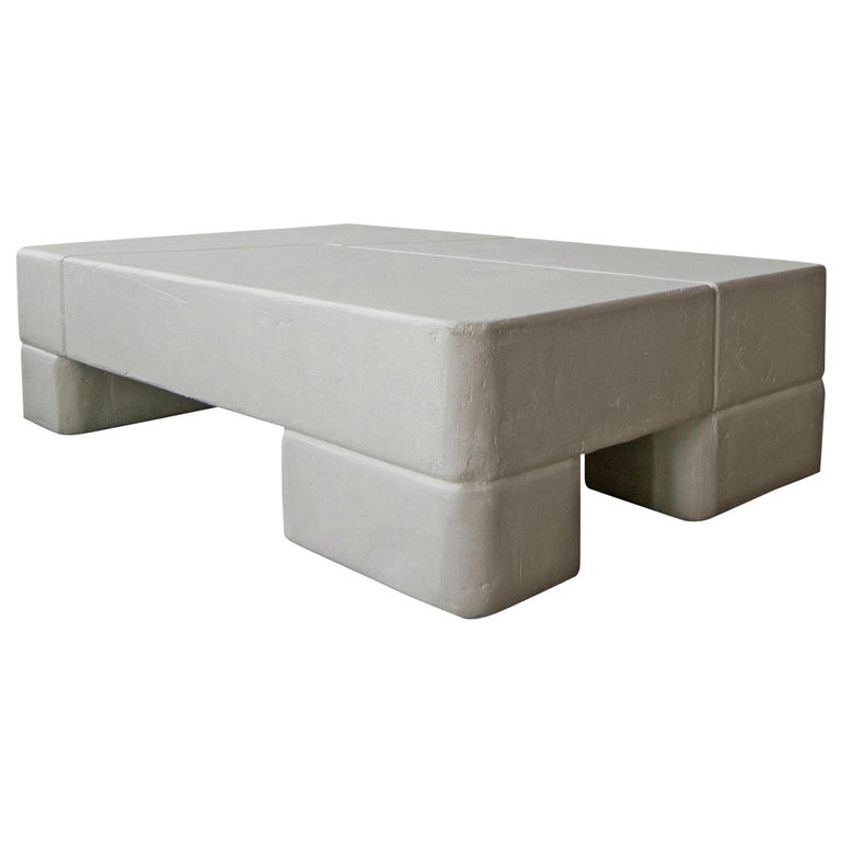 Postmodern Minimalist Plaster Coffee Table For Sale at 1stdibs