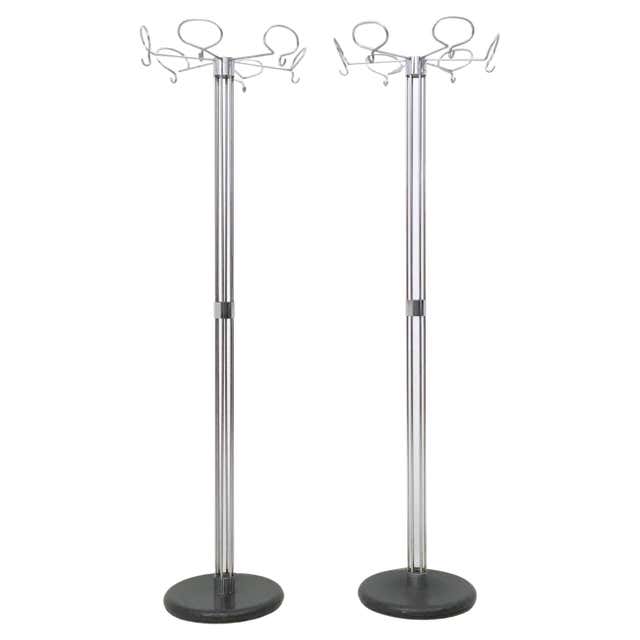 Wooden Revolving Coat Rack with Floral Motifs, Italy, 1970s at 1stDibs