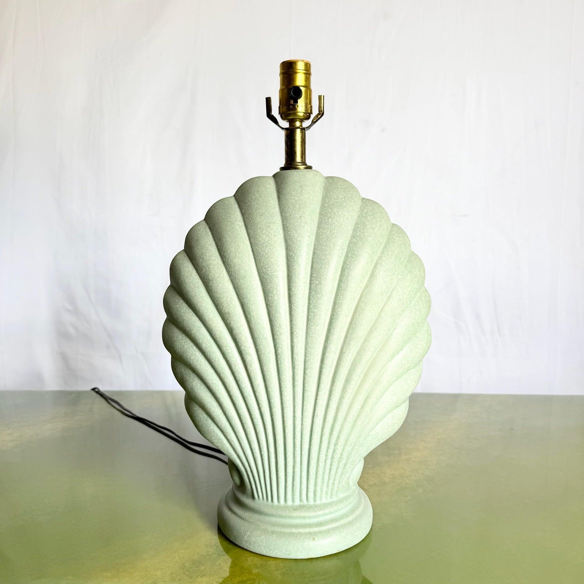 Postmodern Mint Green Ceramic Clam Shell Table Lamp For Sale