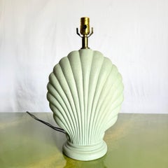 Postmodern Mint Green Ceramic Clam Shell Table Lamp