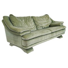 Sofá posmoderno verde menta inspirado en Vico Magistretti, Italia Años 80