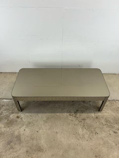 Postmodern Mirrored Glass Top Coffee Table with Chrome Accented Base