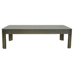 Postmodern Mirrored Glass Top Coffee Table with Chrome Accented Base