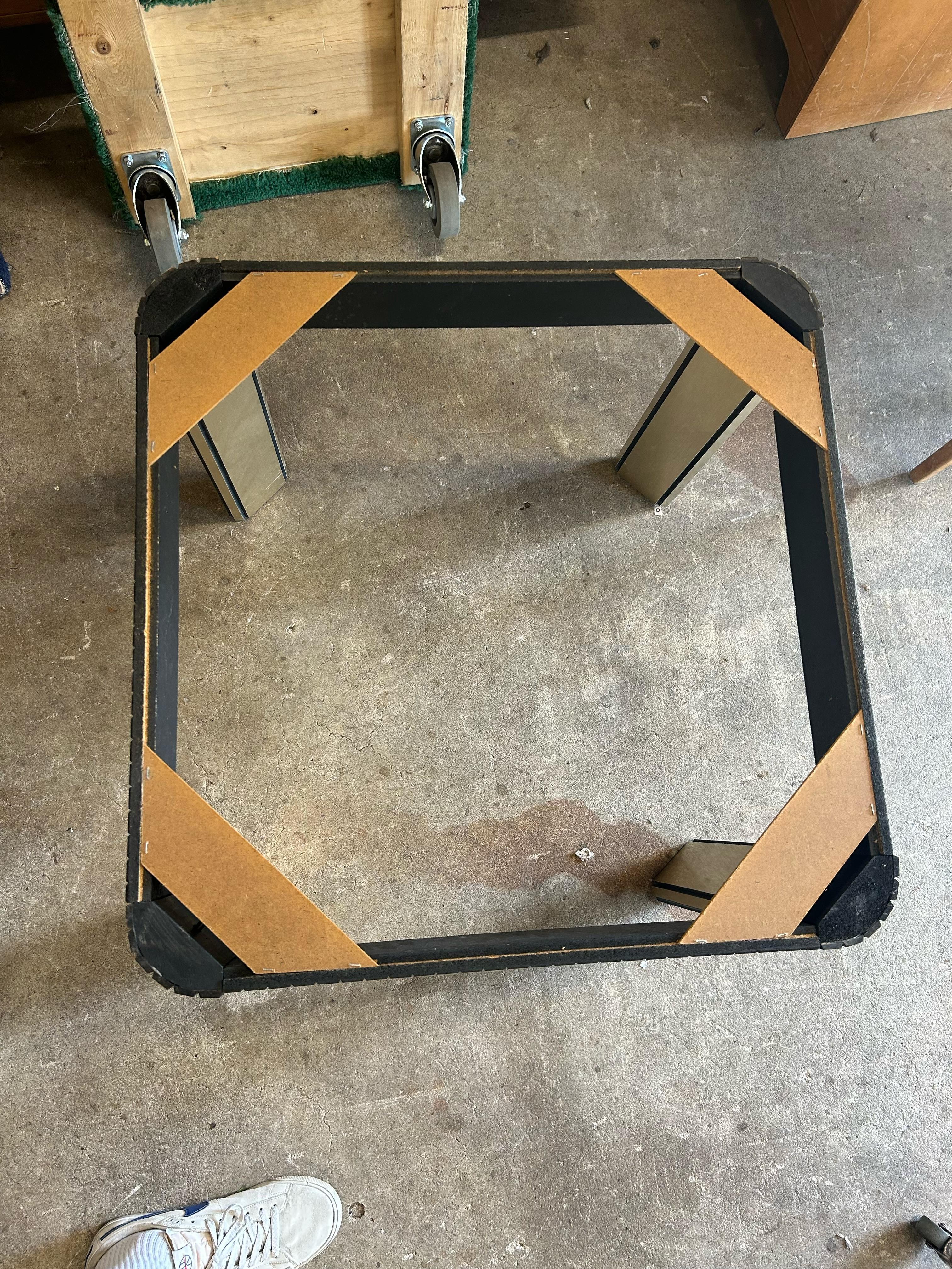Postmodern Mirrored Glass Top End Table with Chrome Accented Base For Sale 14