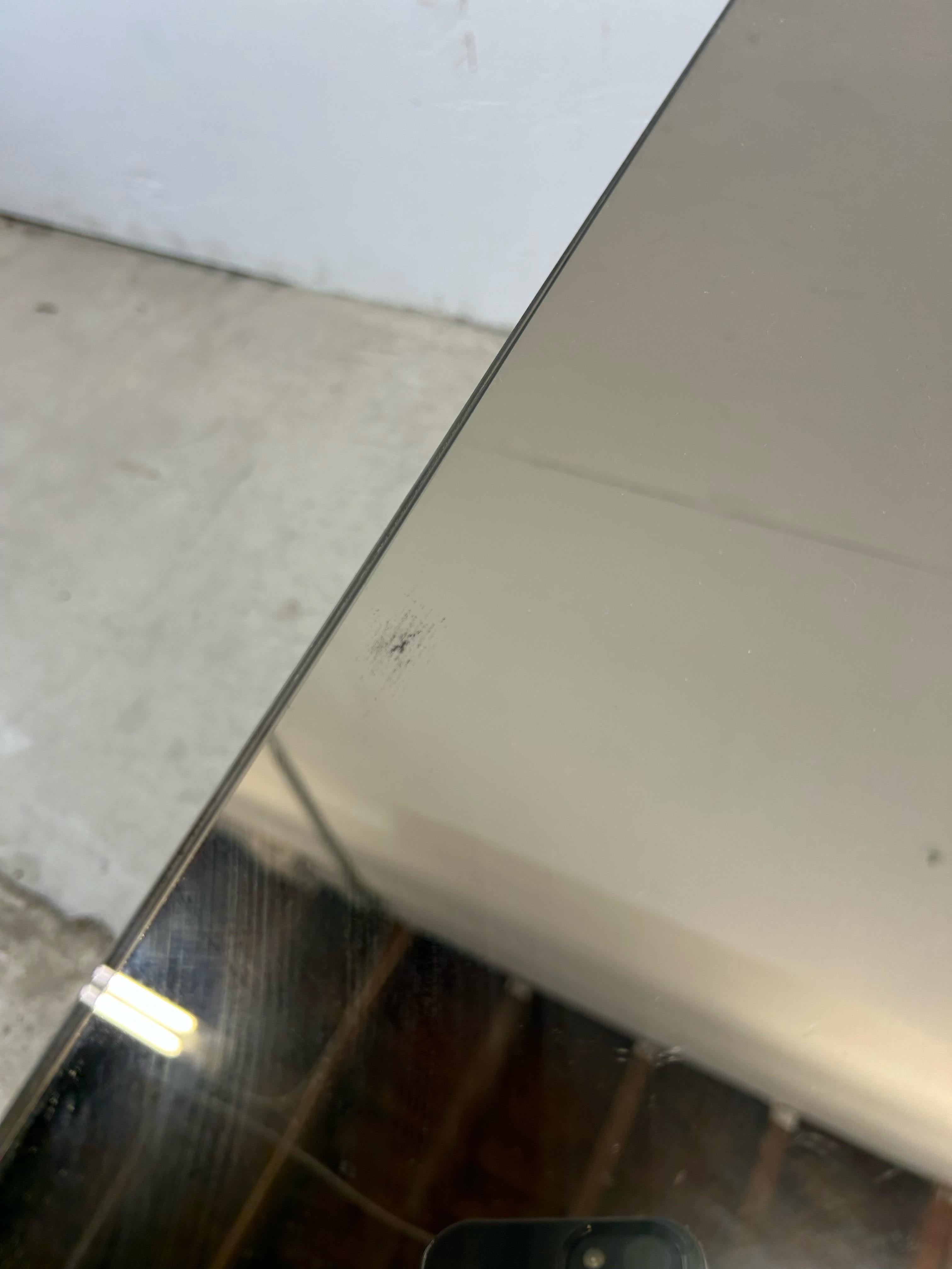 Postmodern Mirrored Glass Top End Table with Chrome Accented Base For Sale 3