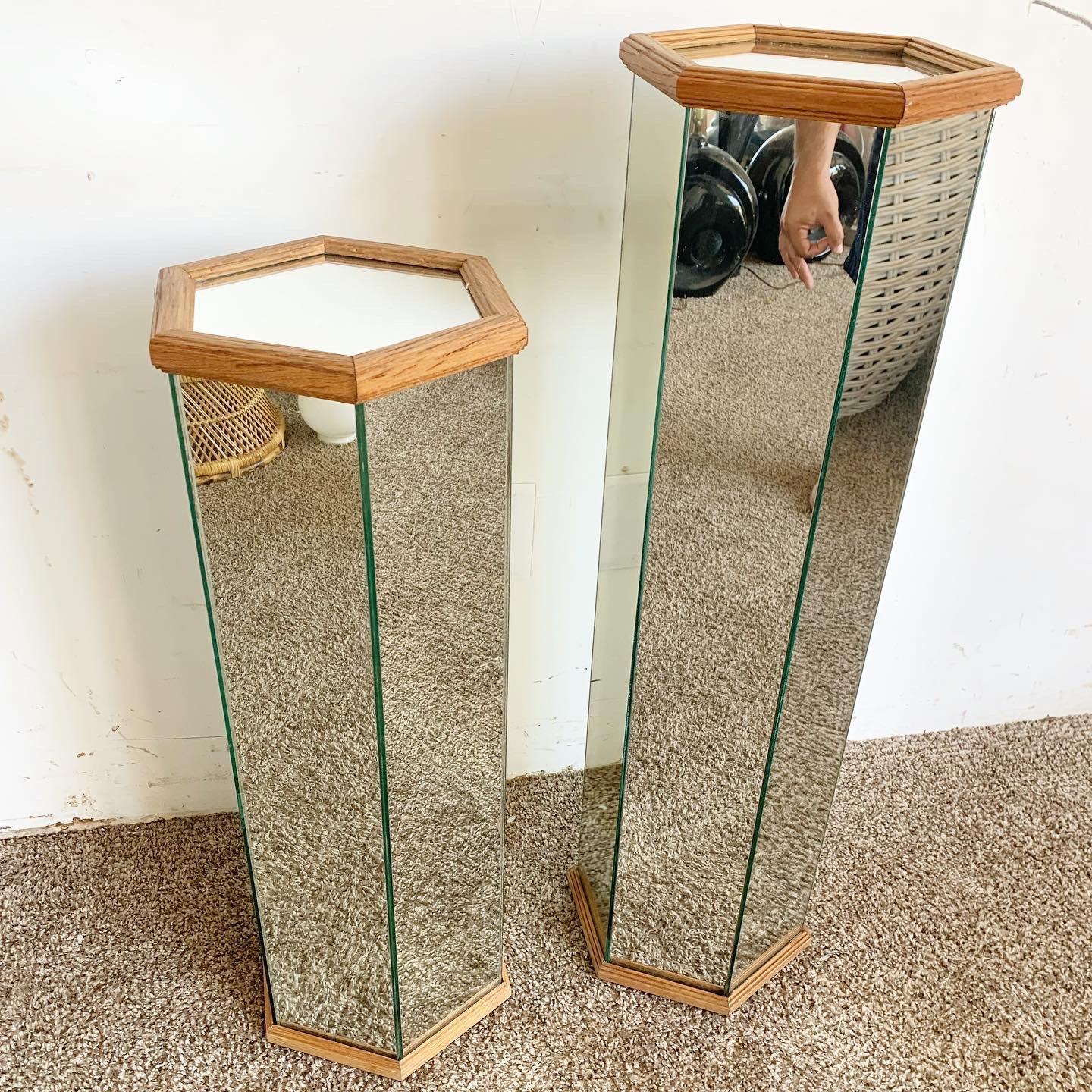 mirrored plant stand