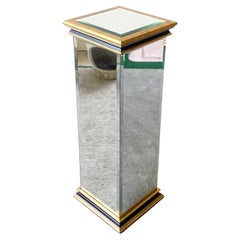 Postmodern Mirrored Pedestal Stand