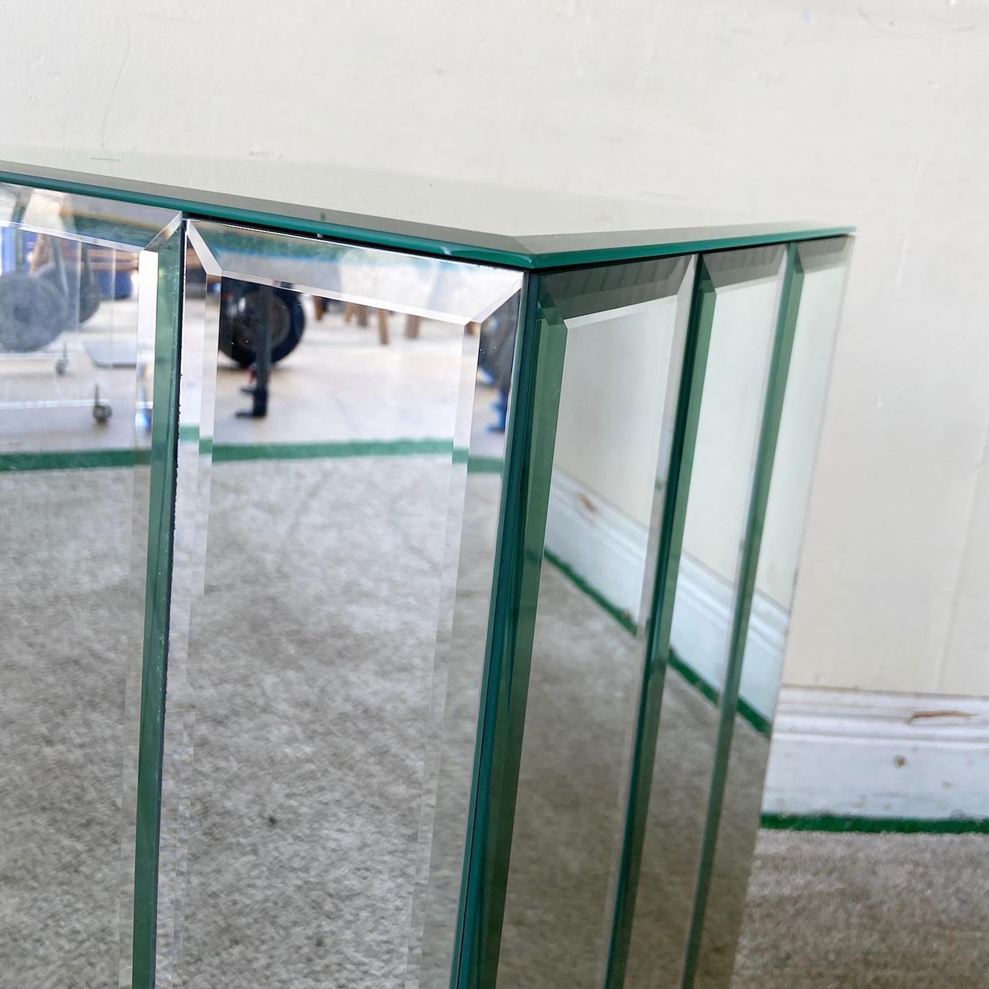 Postmodern Mirrored Rectangular Pedestal For Sale 1