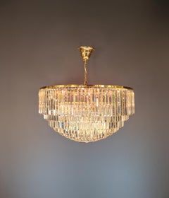 Postmodern Modern Gold Brass Round Chandelier Art Nouveau XXL