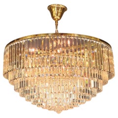 Postmodern Modern Gold Brass Round Chandelier Art Nouveau XXL