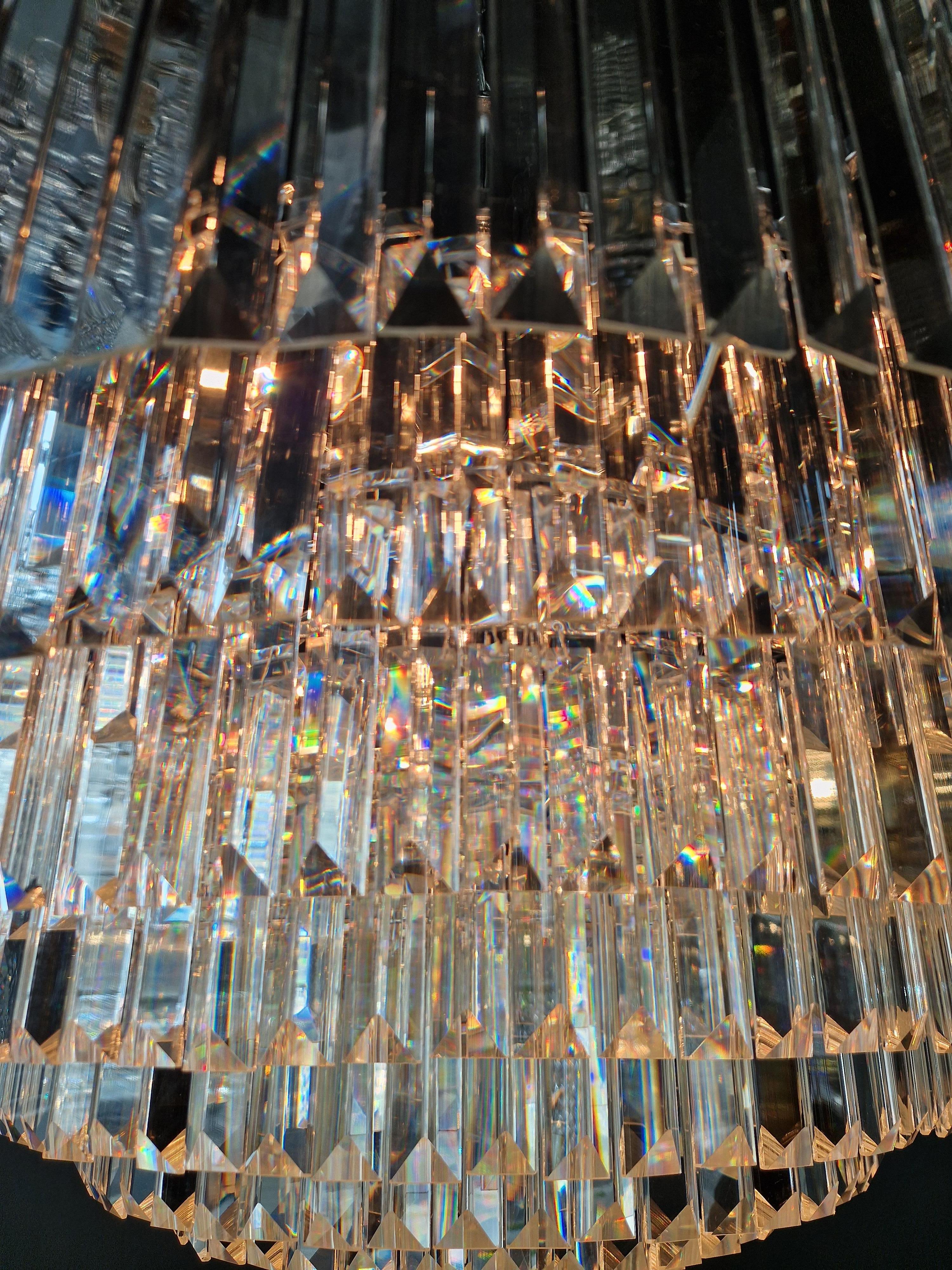 Postmodern Modern Silver Chrom Round Chandelier Art Nouveau XXL For Sale 6