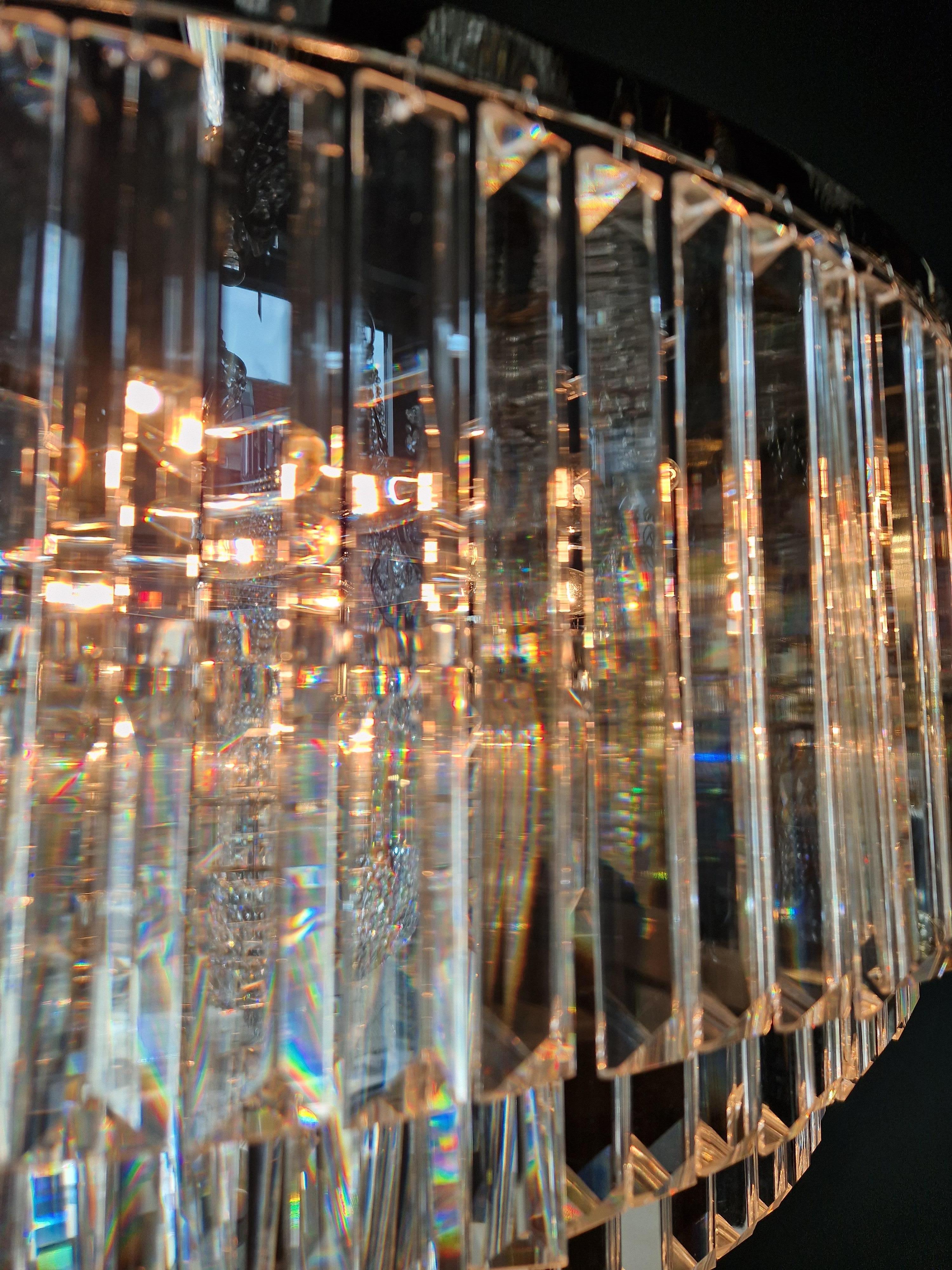 Postmodern Modern Silver Chrom Round Chandelier Art Nouveau XXL For Sale 7