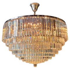 Lustre rond chromé postmoderne et moderne Art Nouveau XXL