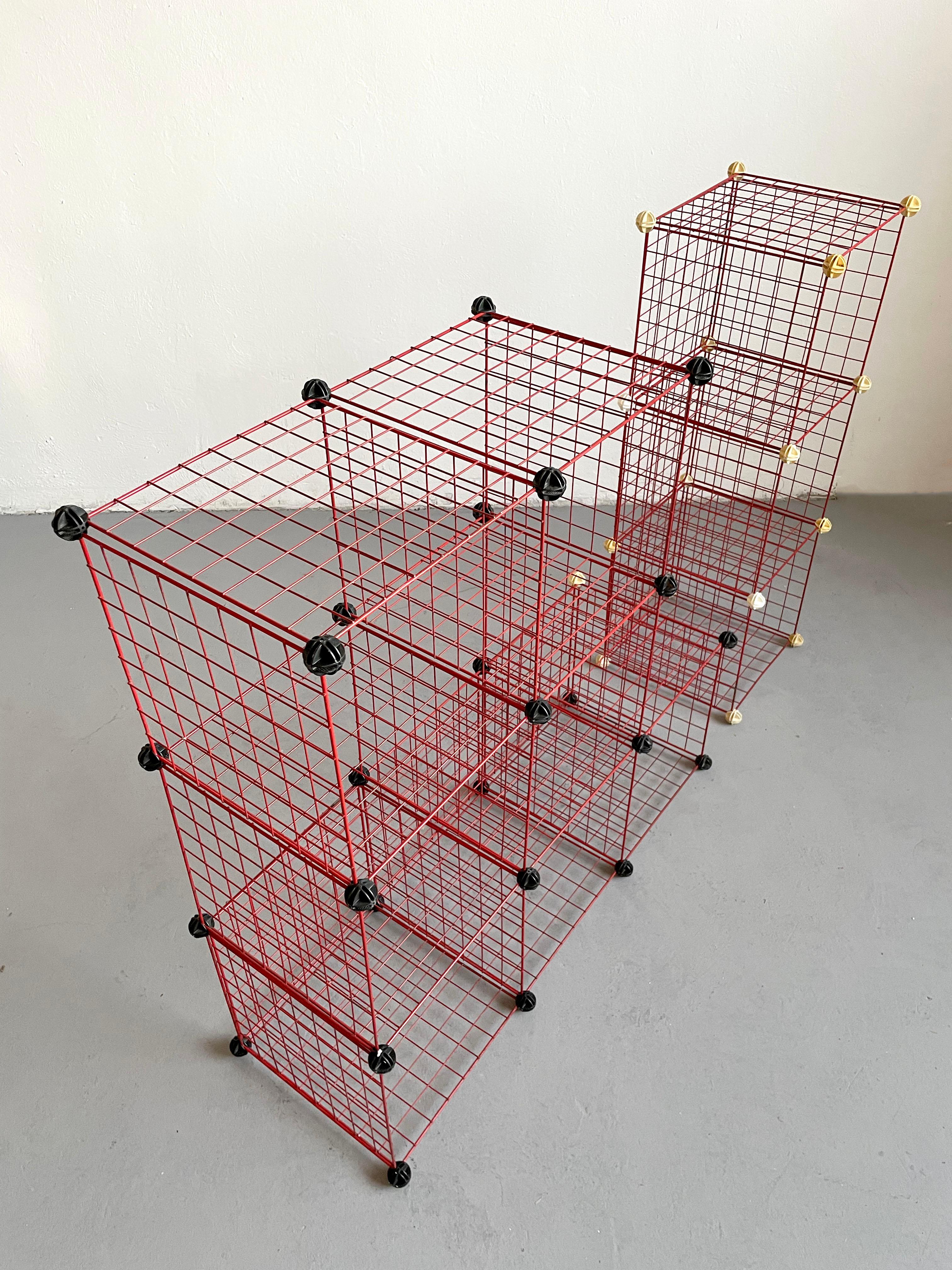 Postmodern Modular Metal Shelf, 1980s 10