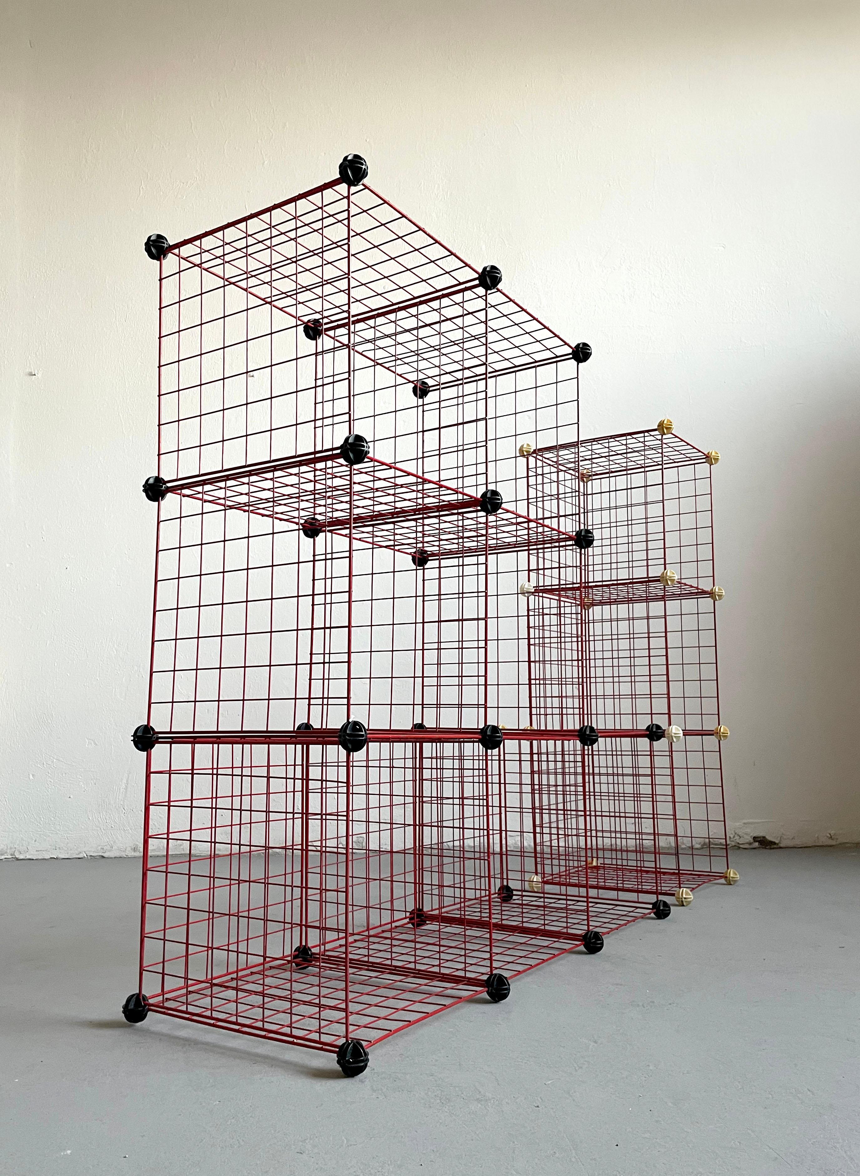 Postmodern Modular Metal Shelf, 1980s 11