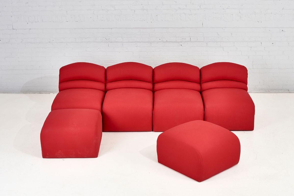 Post-Modern Brueton Postmodern Modular Sectional Sofa, 1980