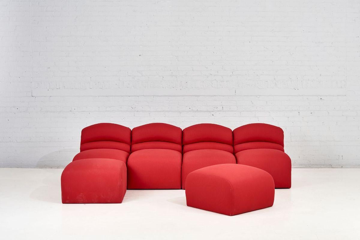 American Brueton Postmodern Modular Sectional Sofa, 1980