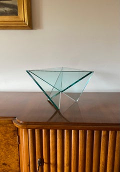 Postmodern molded glass bowl / centerpiece, RSVP Italy 1980s