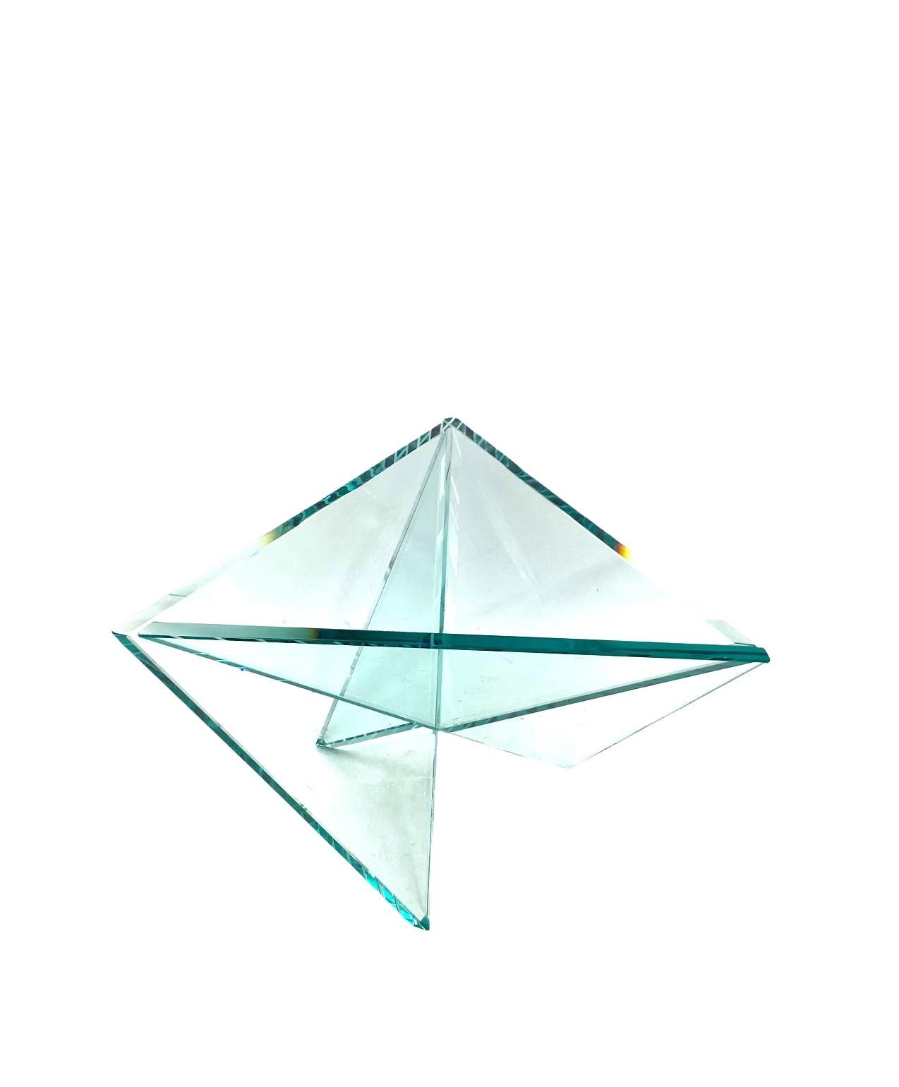 Italian Postmodern molded glass bowl / centerpiece, RSVP Italy 1980s For Sale