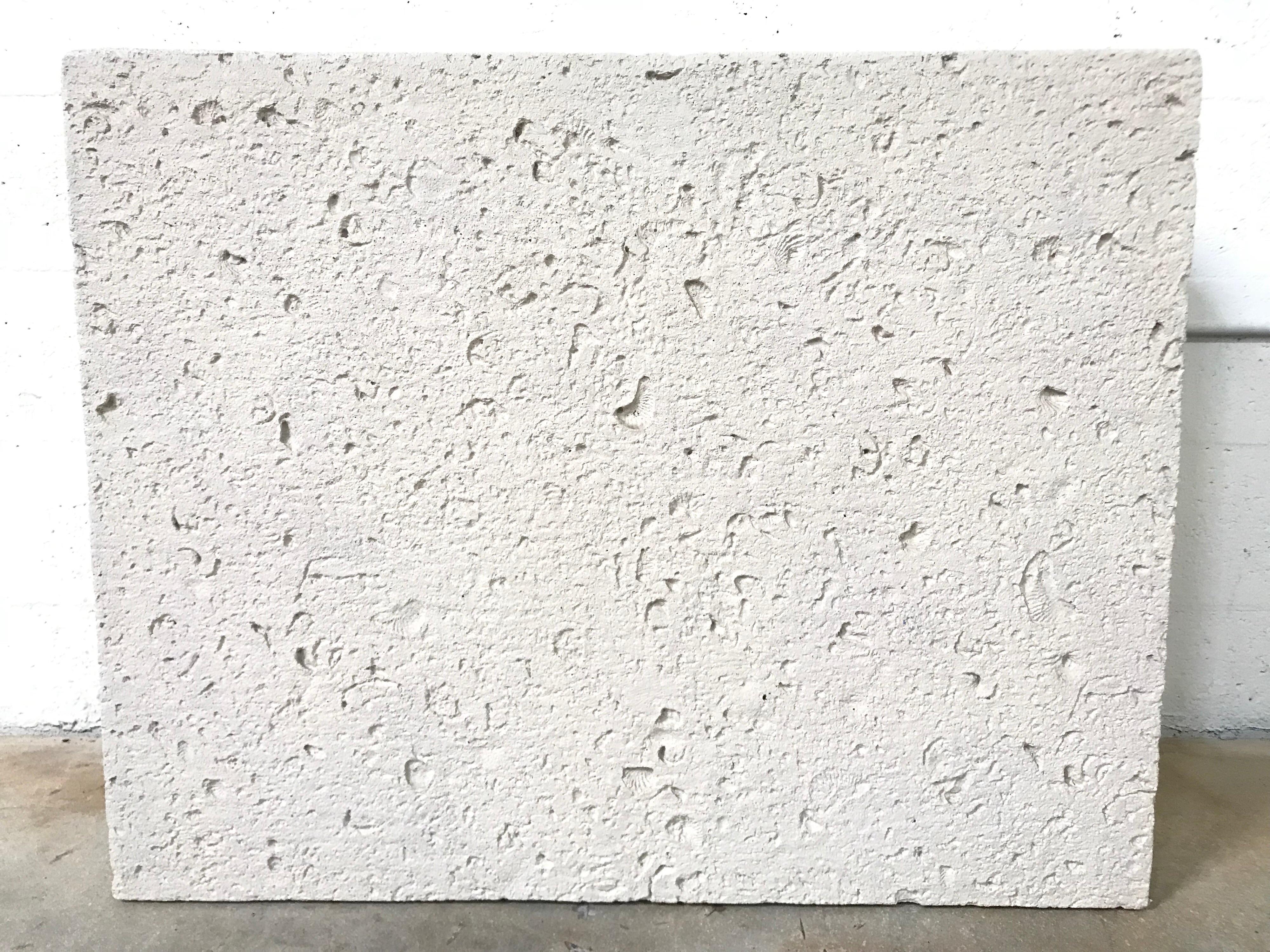 Postmodern Monolythic Cast Stone Concrete Console Table or Pedestal Base In Good Condition In Miami, FL