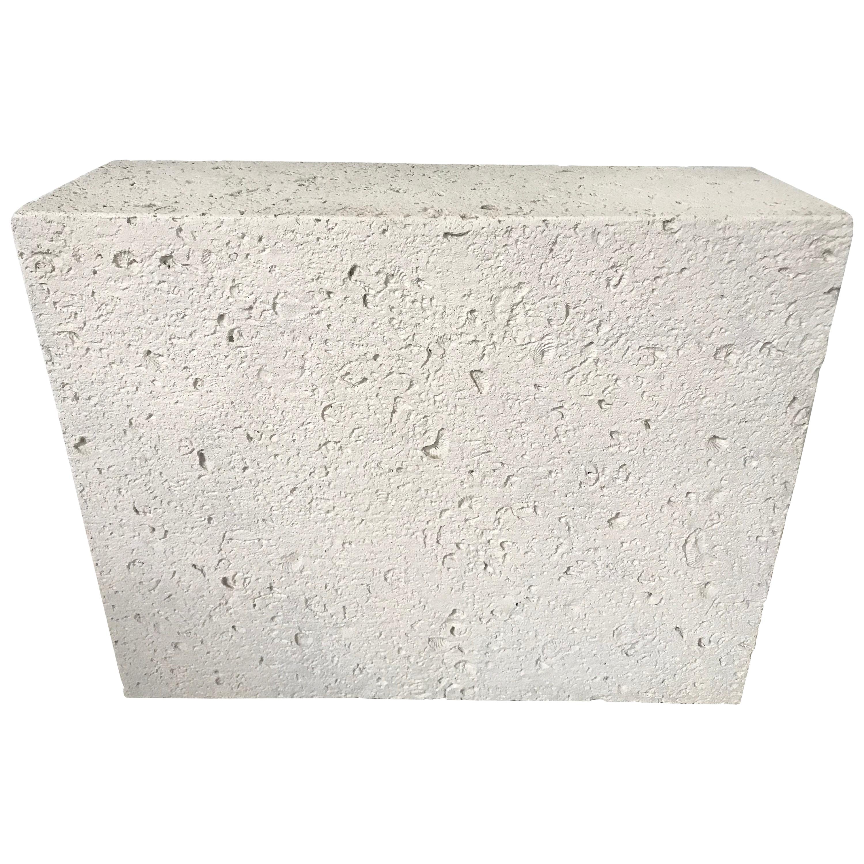 Postmodern Monolythic Cast Stone Concrete Console Table or Pedestal Base
