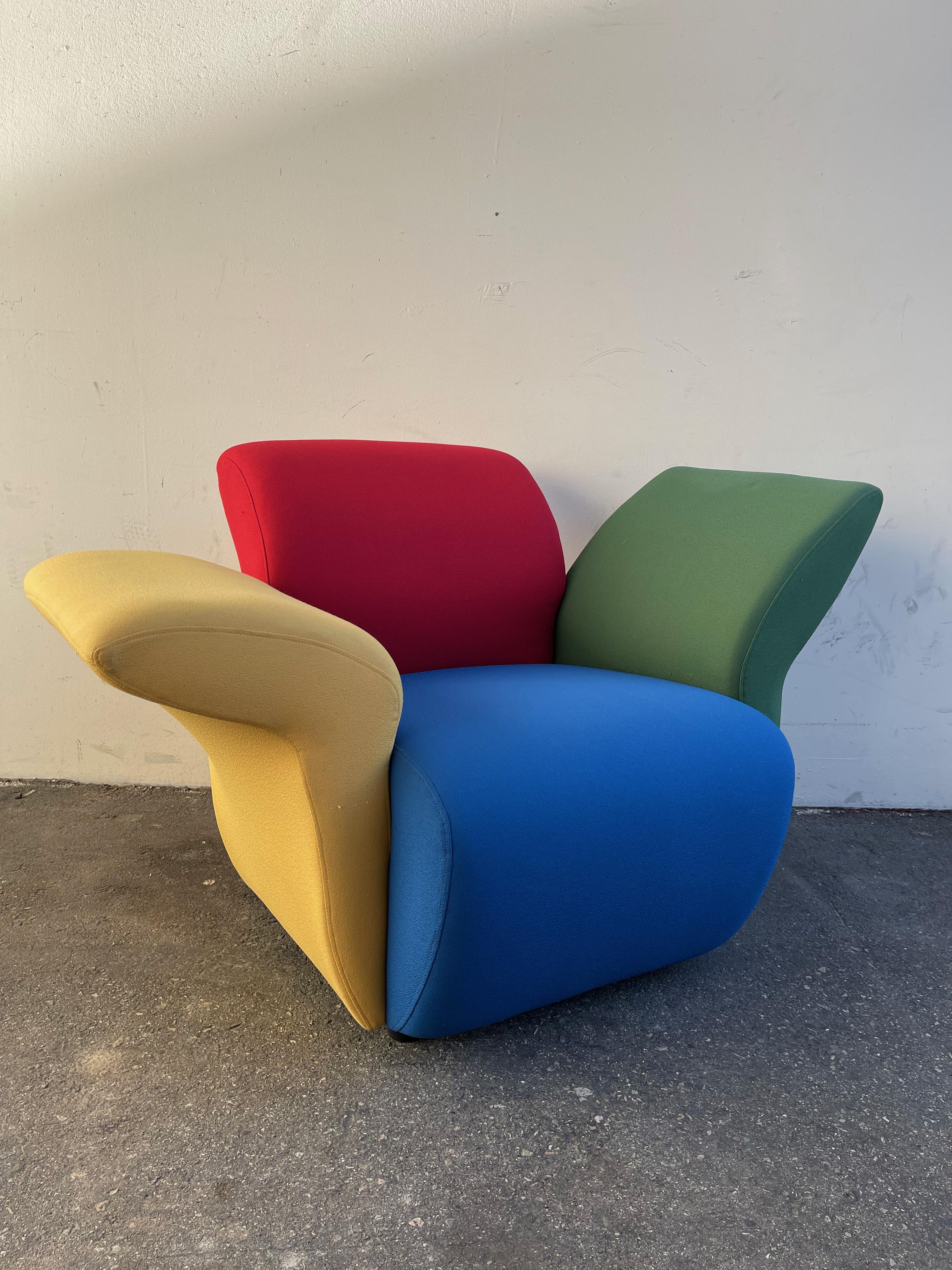 Postmodern Multicolor Lounge Chairs by David Burry, Montreal, 1980s In Good Condition For Sale In Vancouver, BC