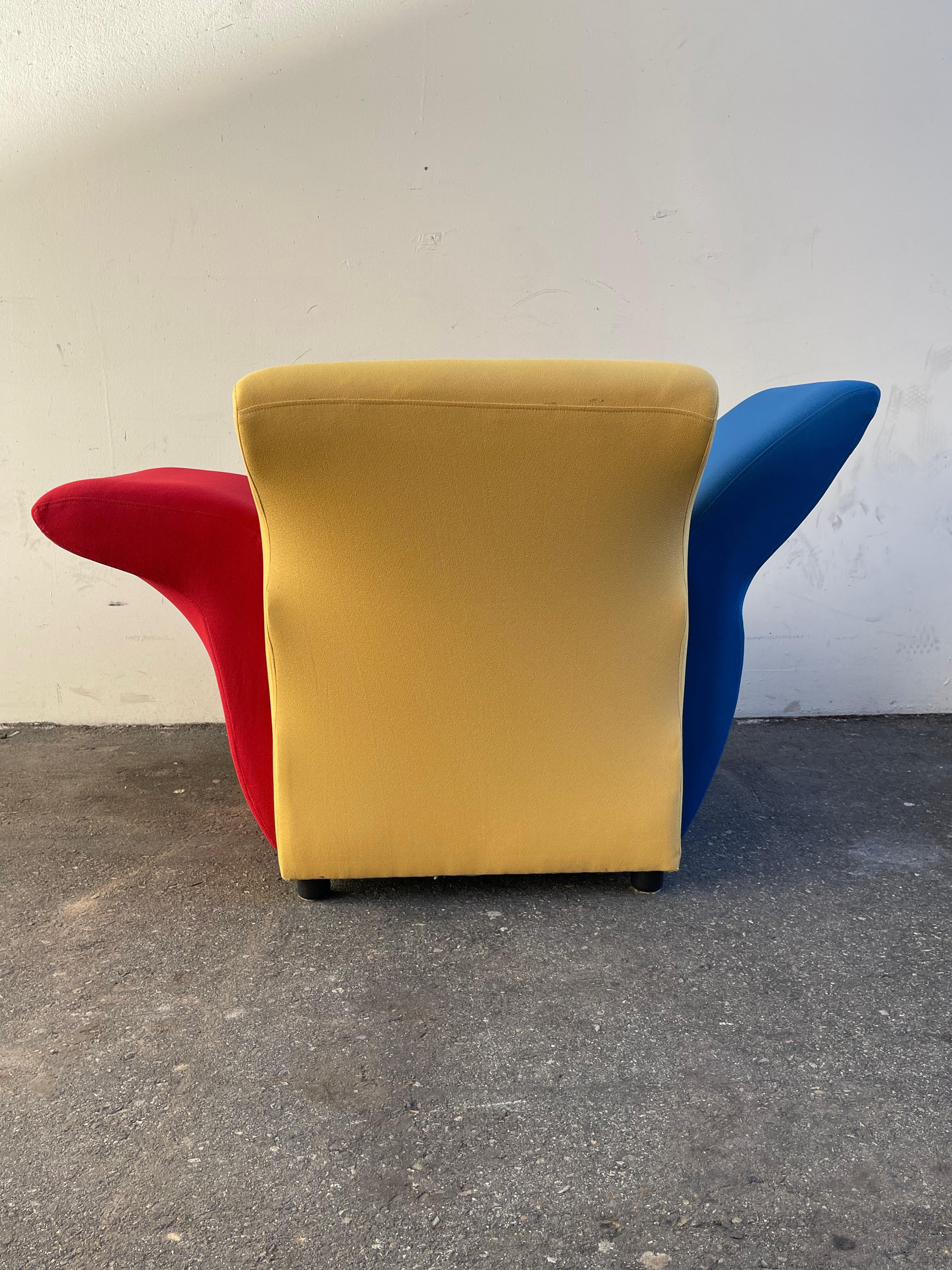 Postmodern Multicolor Lounge Chairs by David Burry, Montreal, 1980s For Sale 1