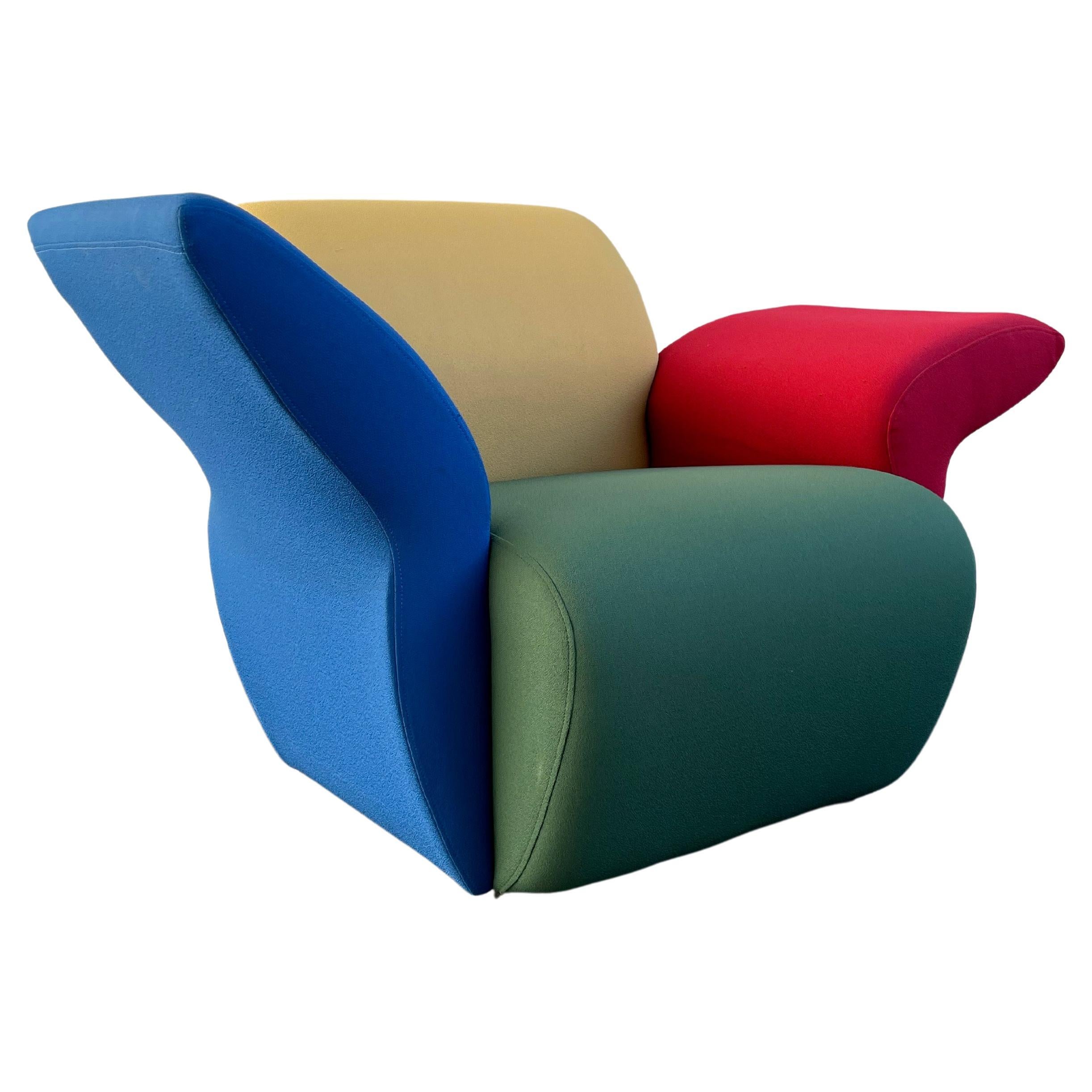 Postmodern Multicolor Lounge Chairs by David Burry, Montreal, 1980s For Sale