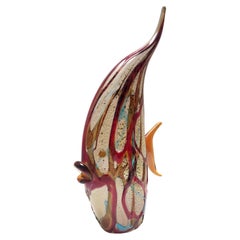 Postmodern Multicolored Hand Blown Murano Glass Fish Decorative Figure, Italy